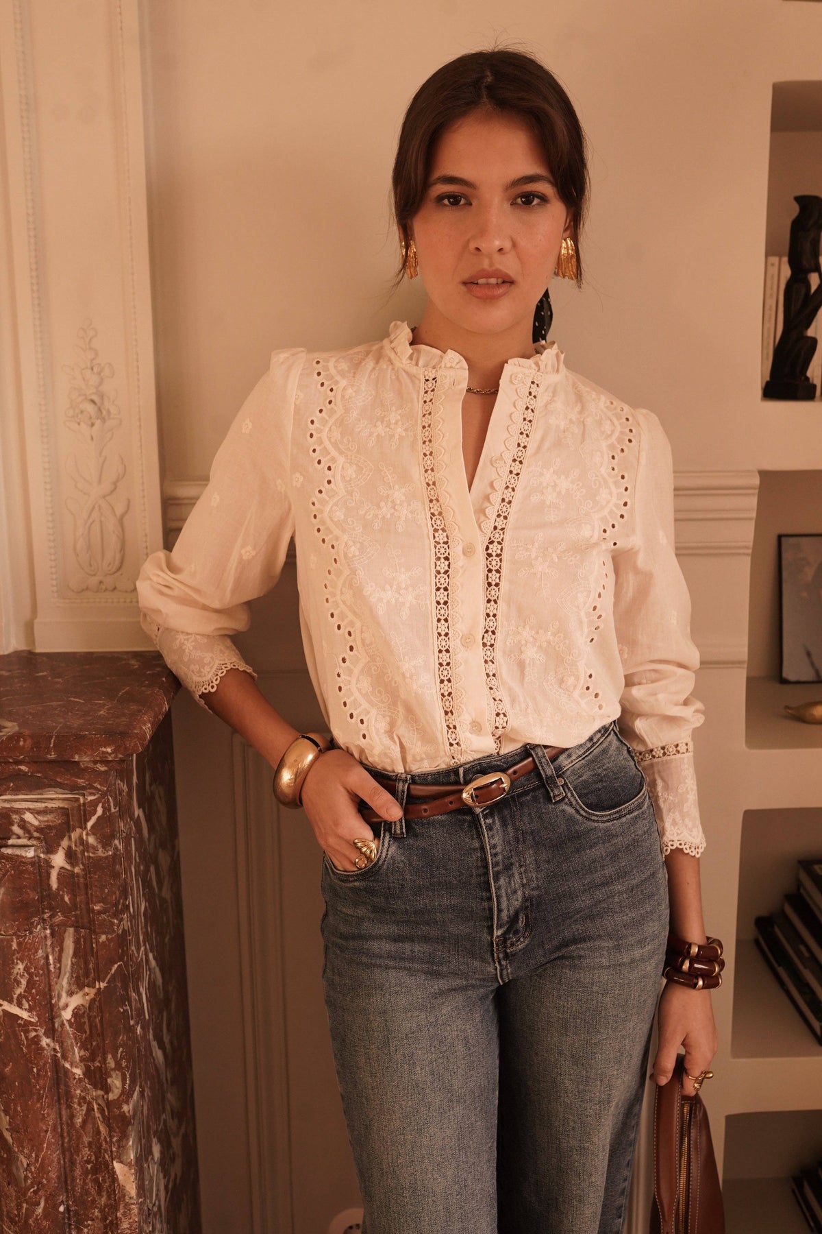Blandine shirt: Beige / L