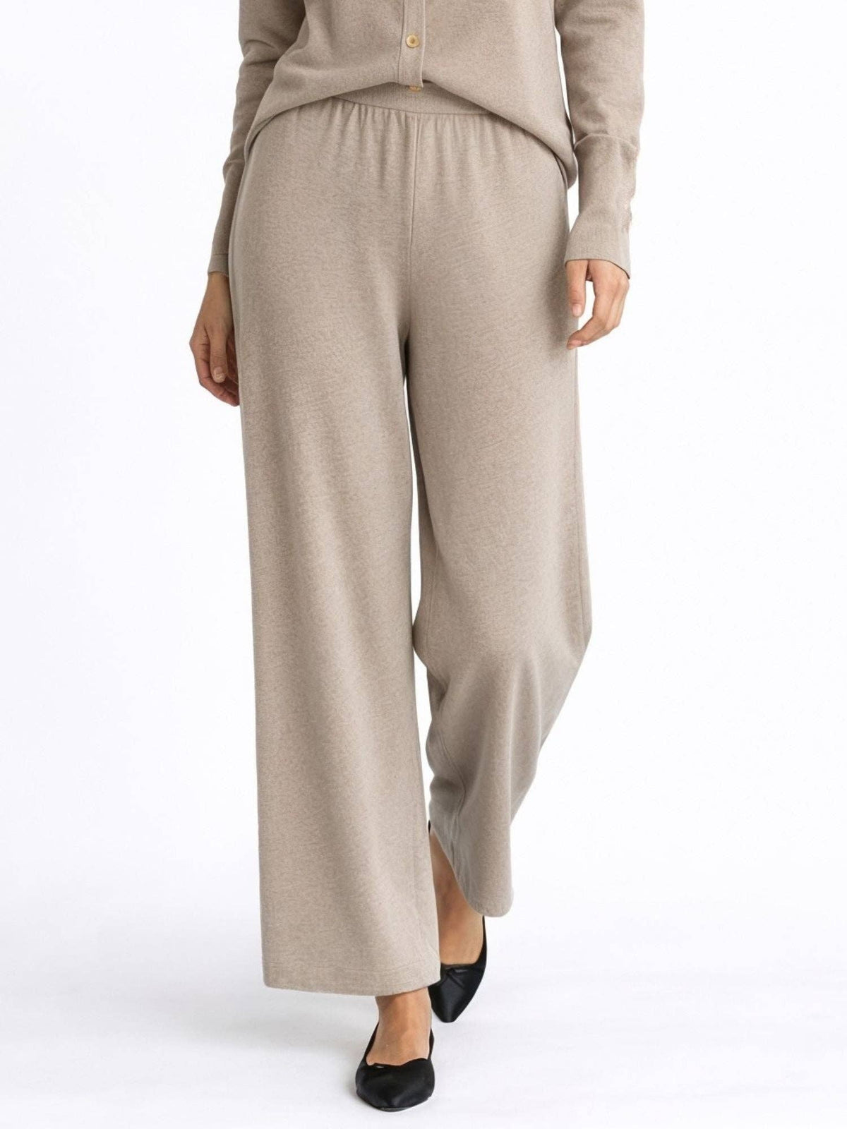 Pantaloni Positano BEL Cashmere in seta e cashmere, gamba larga, taglia L