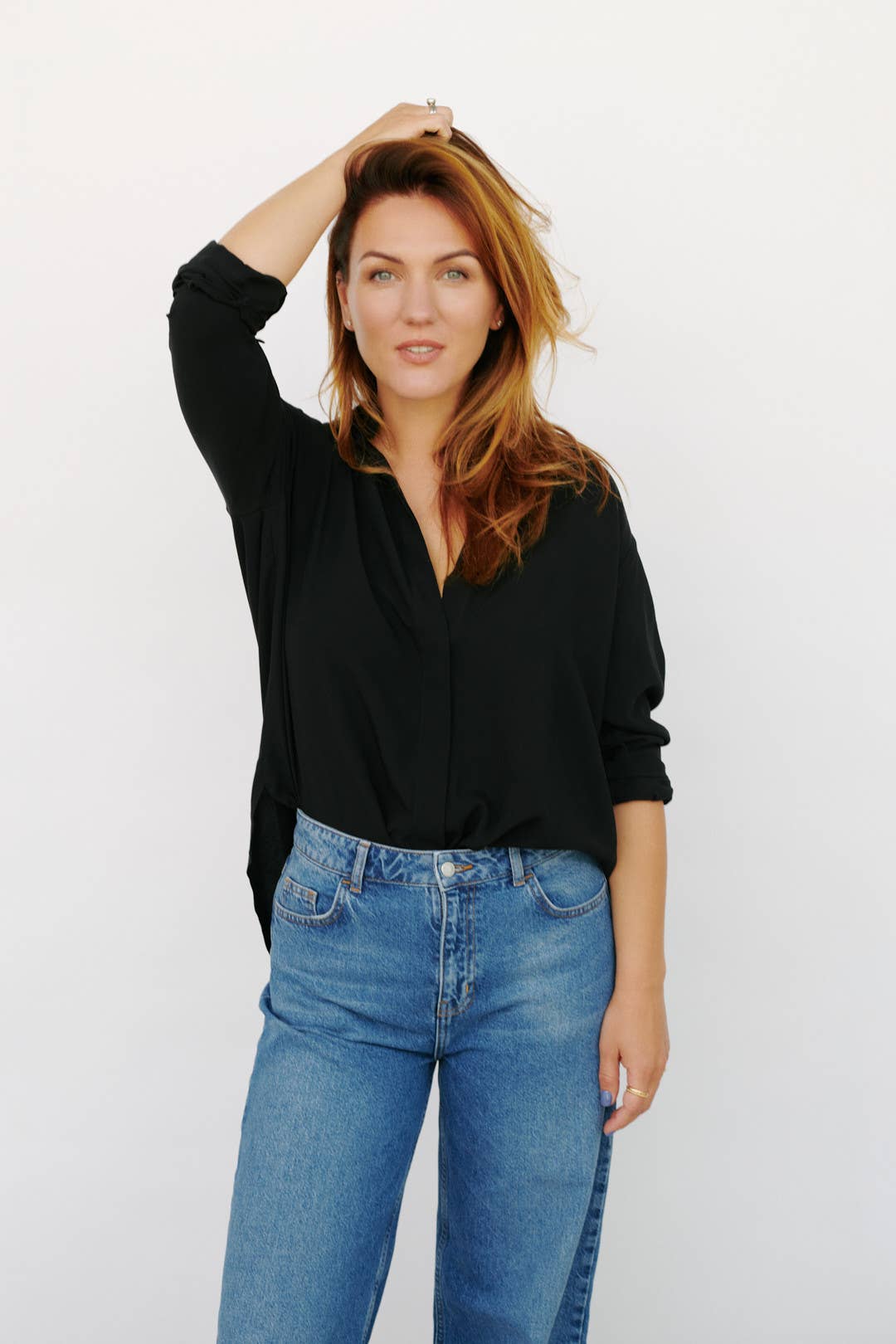 Jeans Harlem CAPSULE a gamba larga in denim di cotone, blu, taglia M
