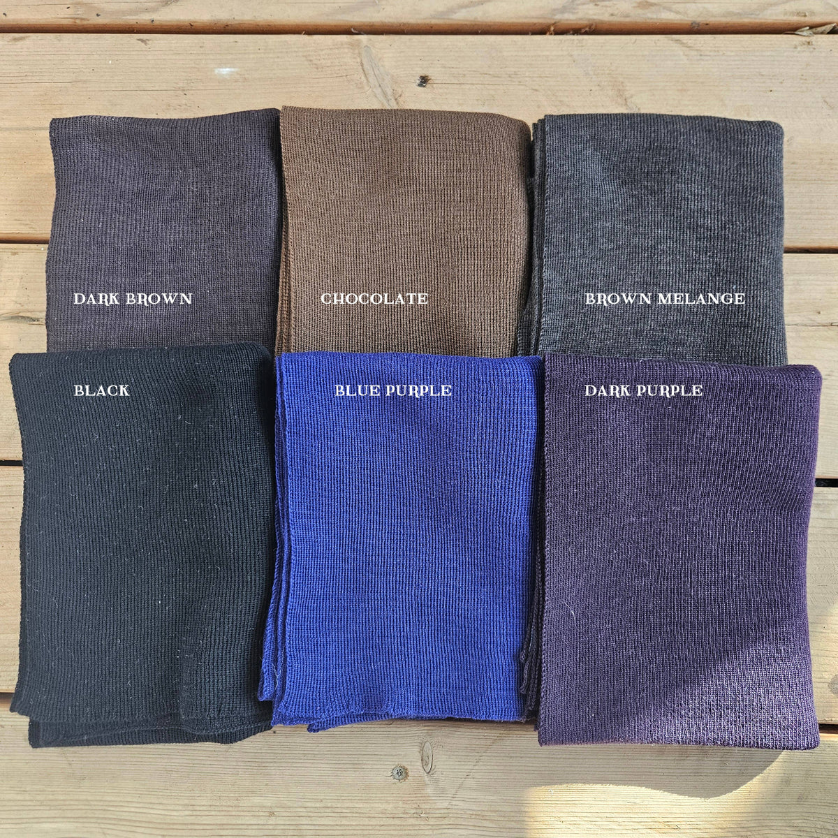 100% Merino wool scarf for men or women - Unisex beige wool: Chocolate