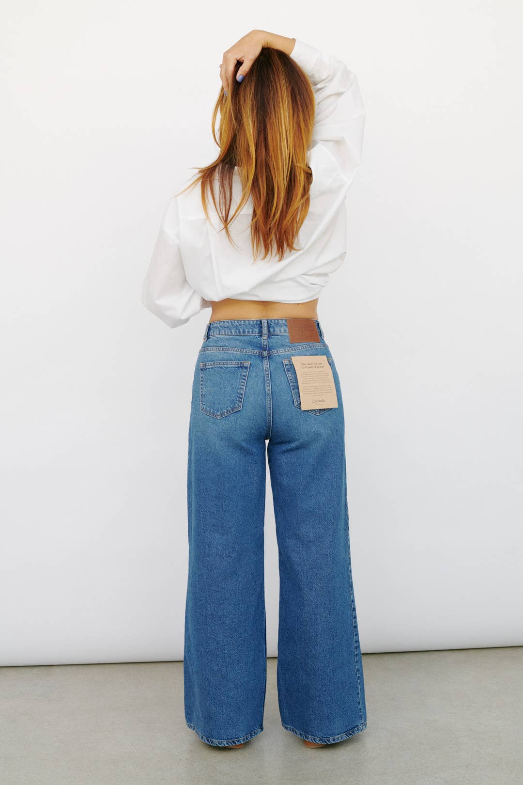 Jeans Harlem CAPSULE a gamba larga in denim di cotone, blu, taglia L