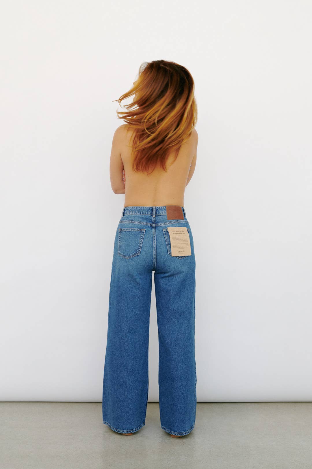 Jeans Harlem CAPSULE a gamba larga in denim di cotone, blu, taglia S