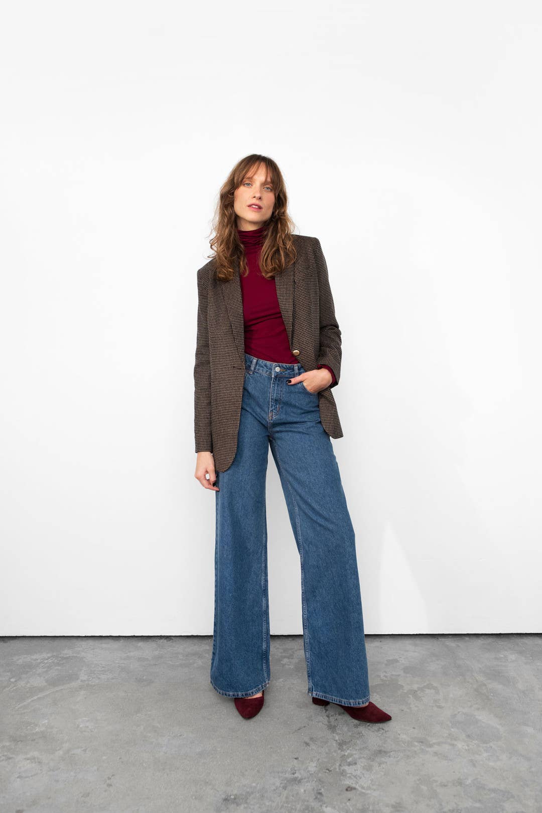 Jeans Harlem CAPSULE a gamba larga in denim di cotone, blu, taglia S