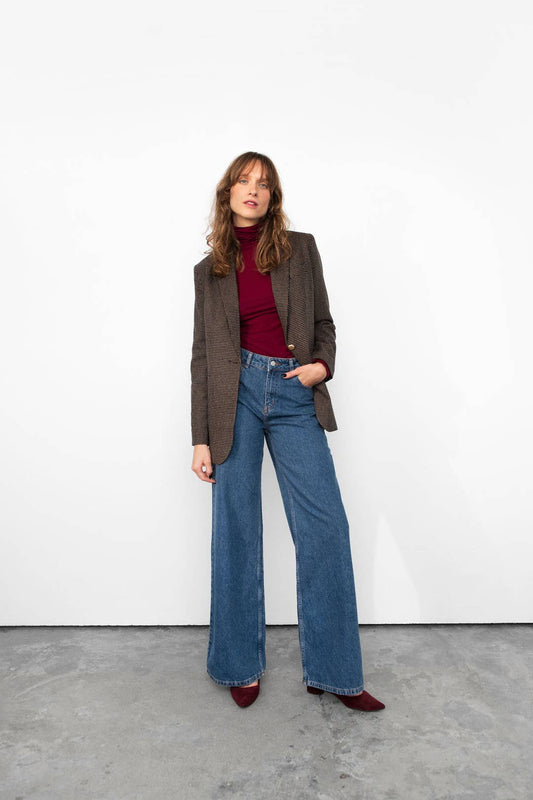 Jeans Harlem CAPSULE a gamba larga in denim di cotone, blu, taglia S