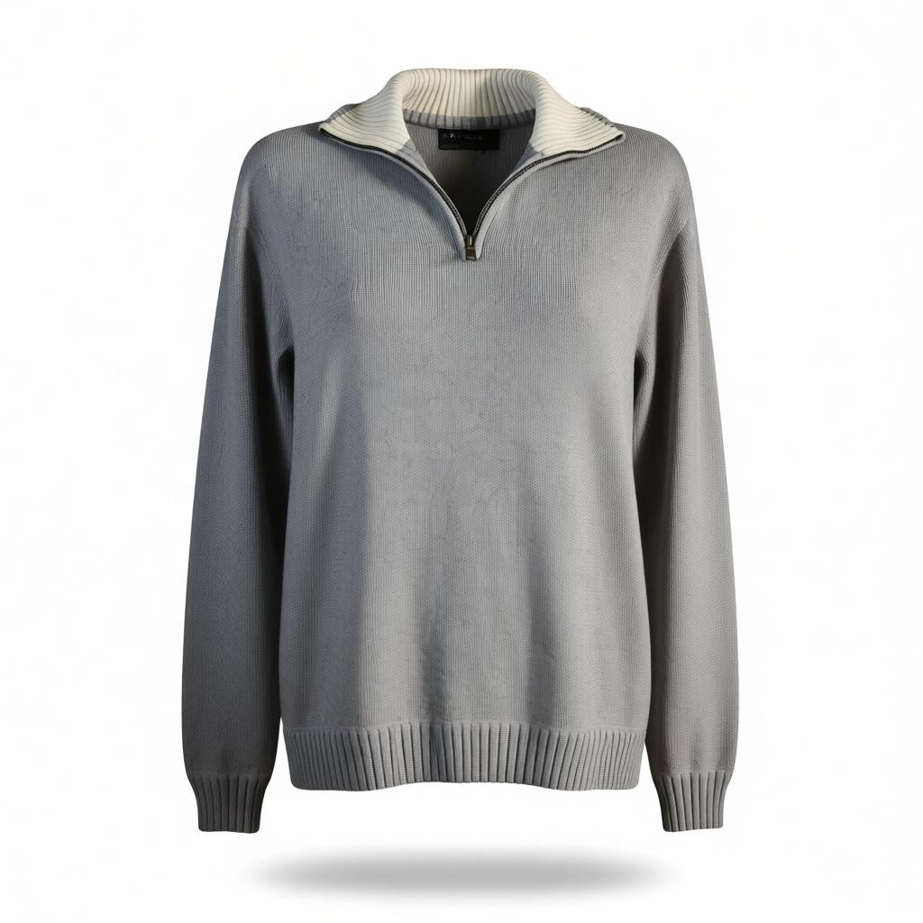Maglione grigio e bianco