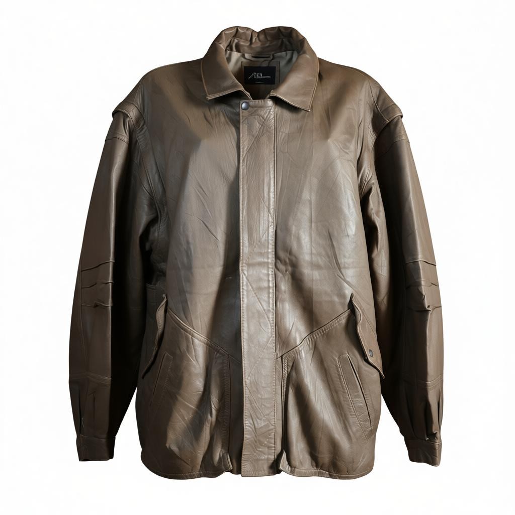 Giacca in pelle vintage senza maniche