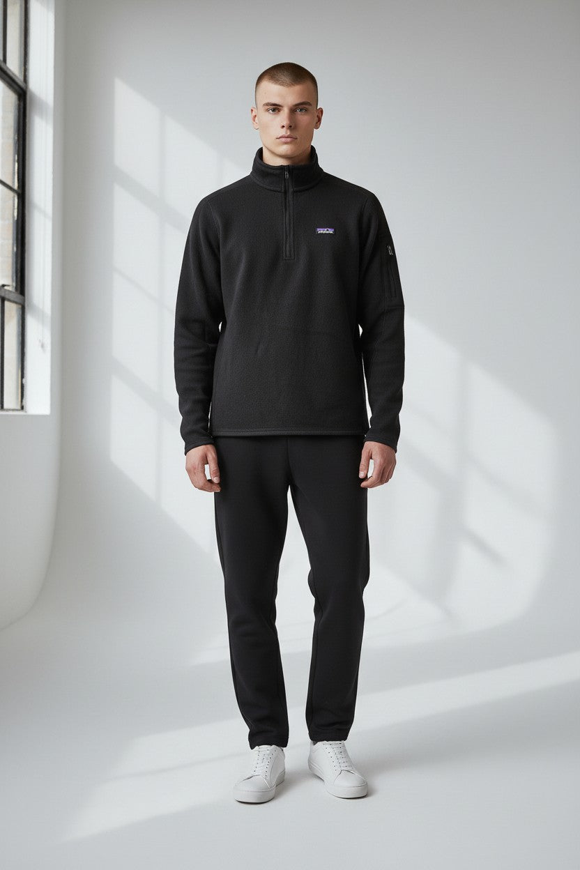 Black Patagonia fleece jacket