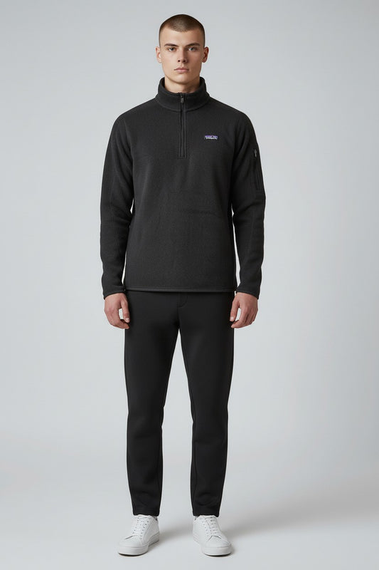 Black Patagonia fleece jacket