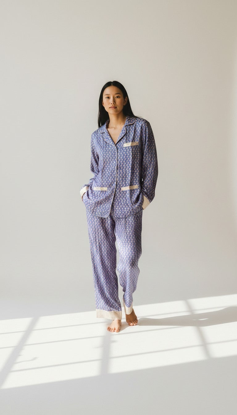 I Was a Sari Pyjama Set Outdoor Purple Sustainable Artisan