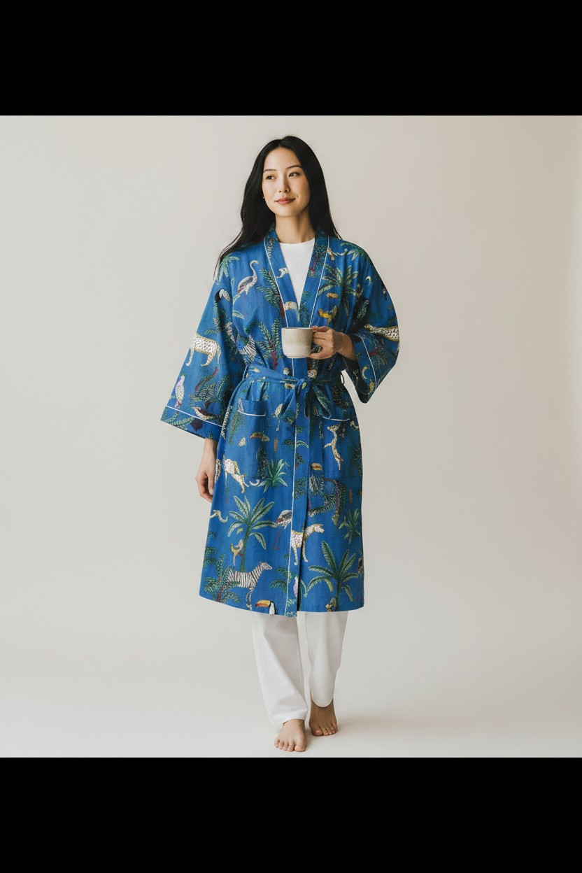 Jungle Kimono blu