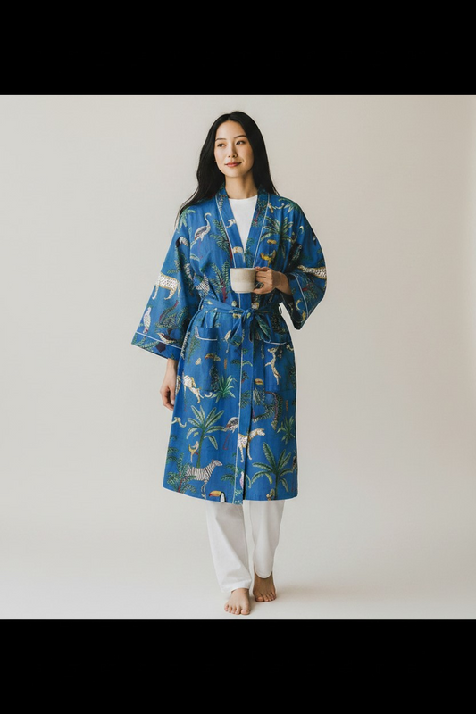 Jungle Kimono blu