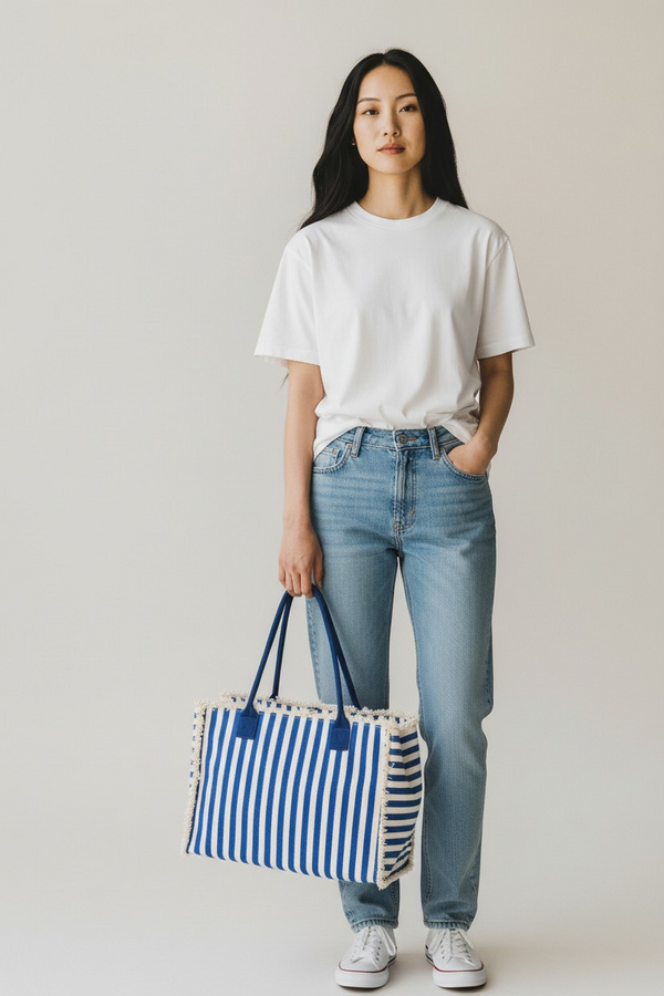 Capri Bag White & Blue