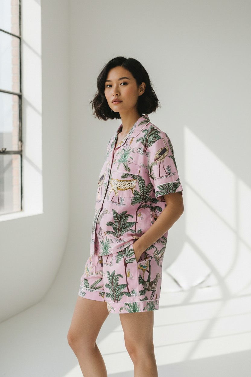 Jungle Pigiama short rosa