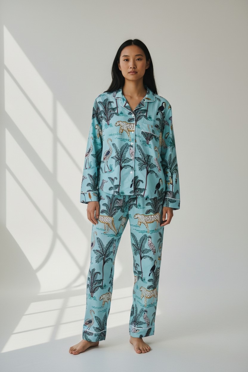 Jungle Pigiama azzurro