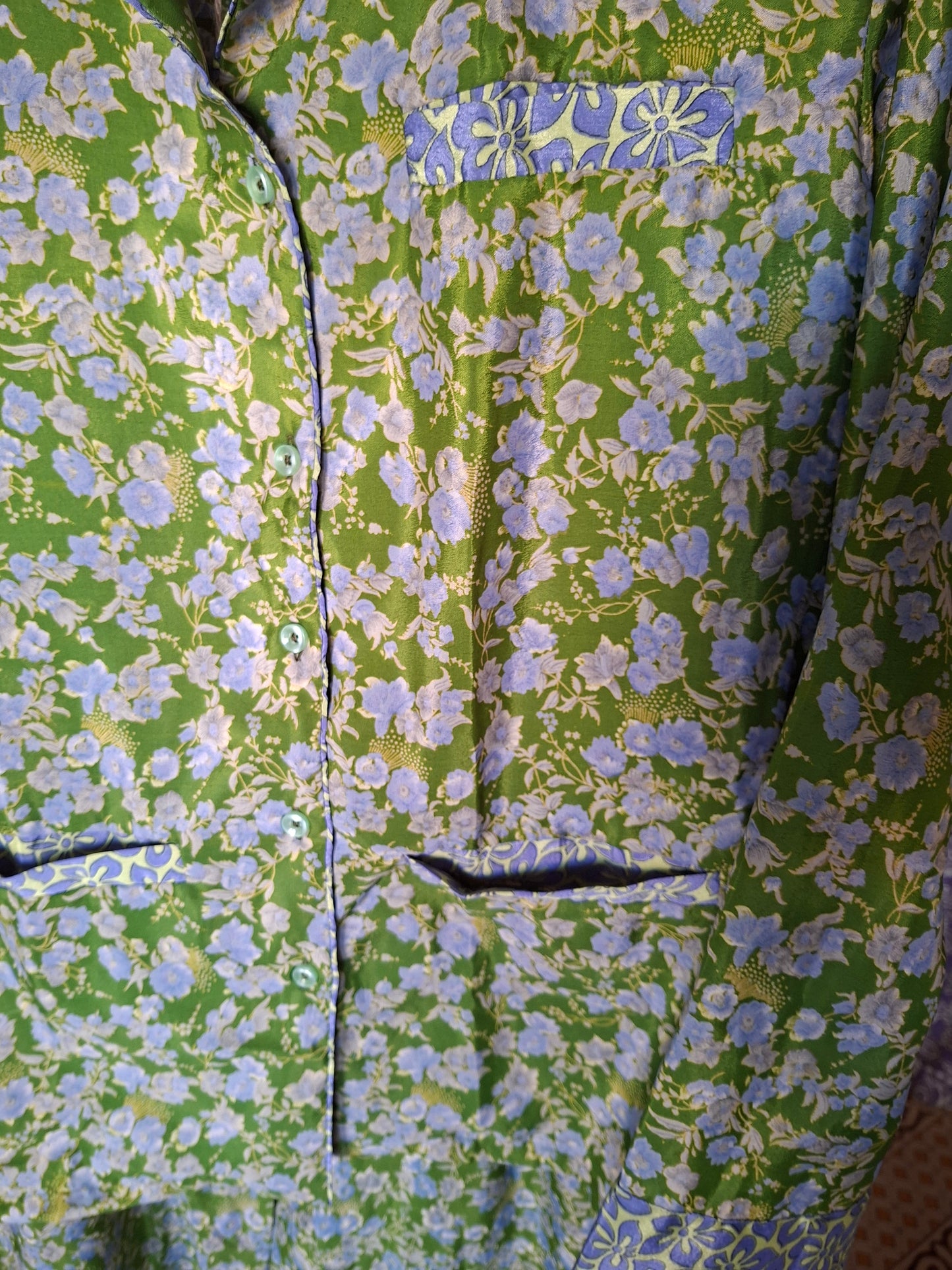 Set coordinato verde I Was a Sari sustainable fashion sets, M