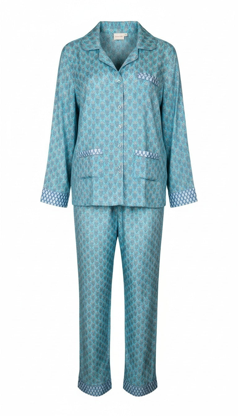 Set coordinato azzurro I Was A Sari sustainable fashion sets, L