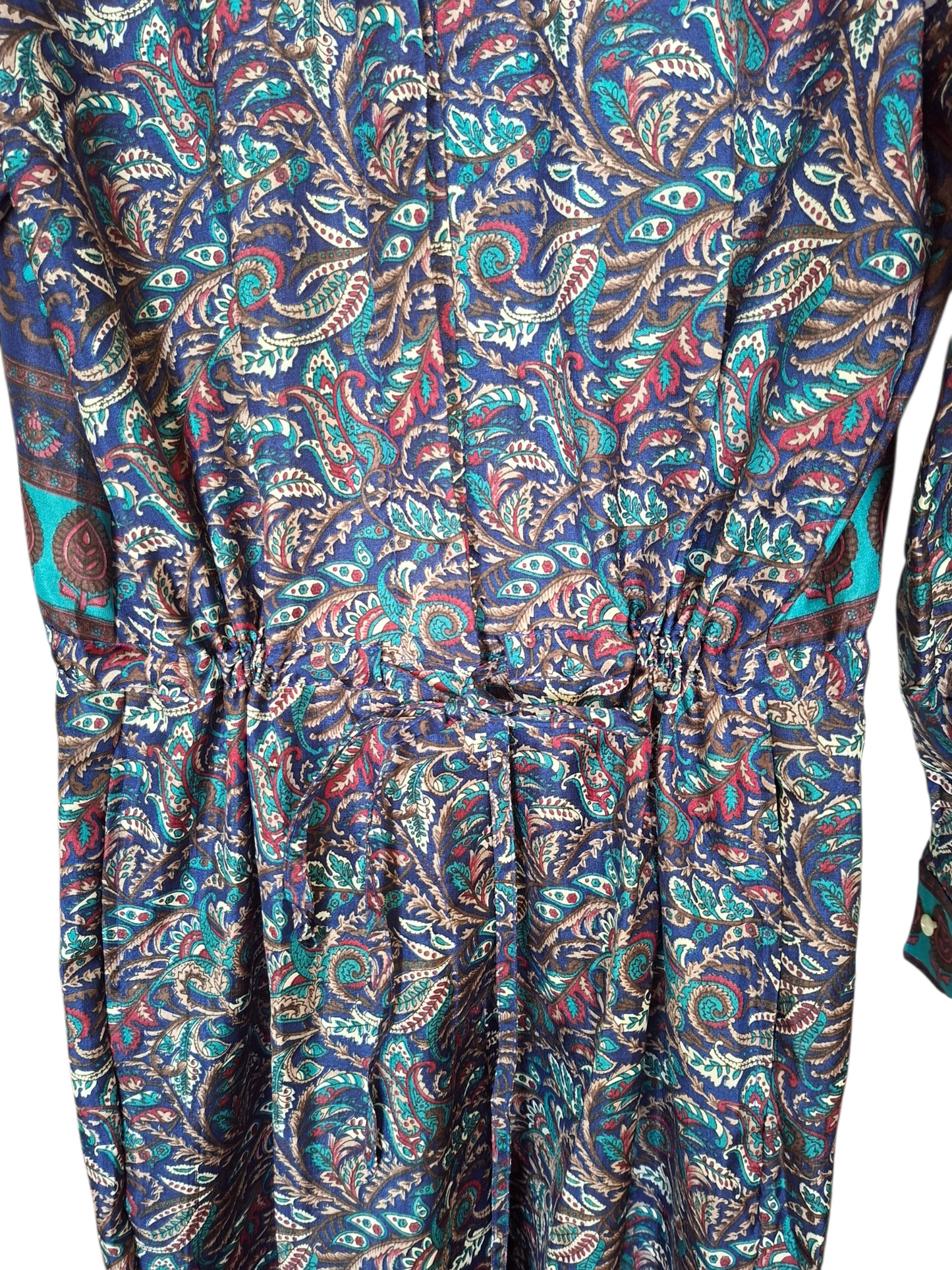Tuta jumpsuit fatta a mano blu I Was a Sari sustainable fashion, L