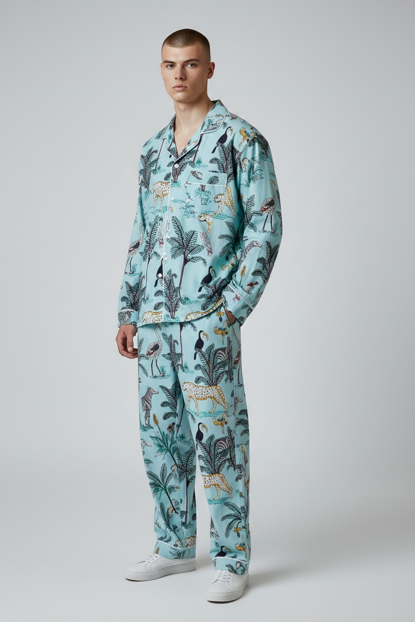 Jungle Pigiama azzurro