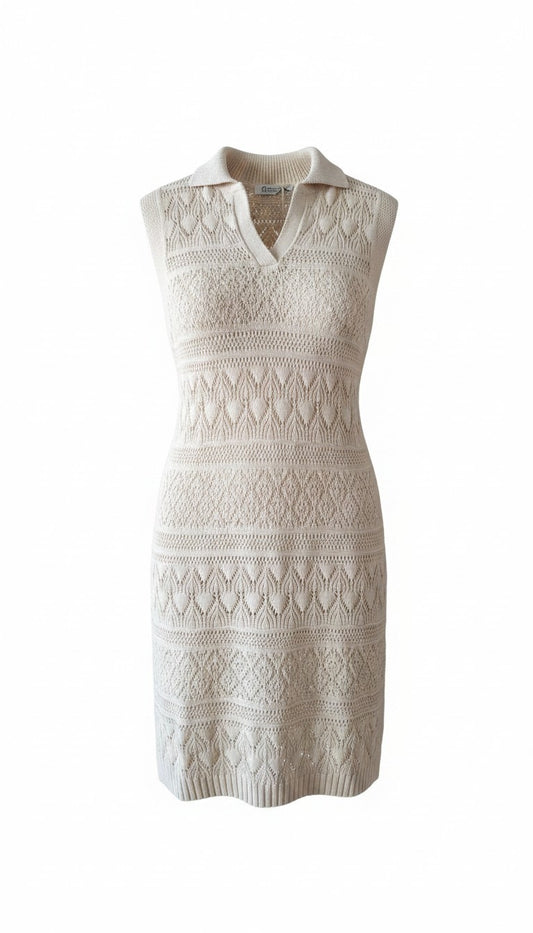 Abito Daniela midi dress Rifò in white burro moda sostenibile e circolare, 100% cotone