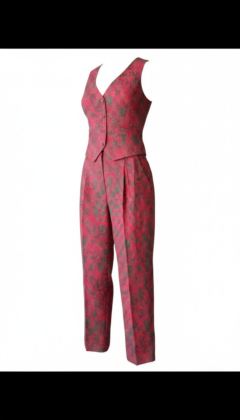 Set coord red I Was a Sari sustainable fashion