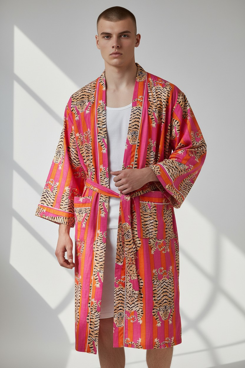 Tiger Stripe Dressing Gown: Small/Medium(SM)