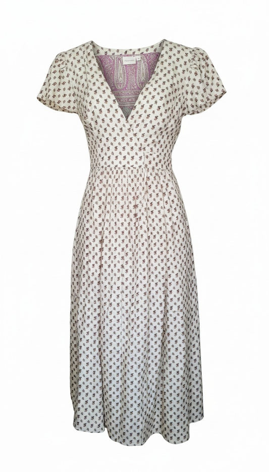 Vestito wrap dress fatto a mano bianco I Was a Sari sustainable fashion, M