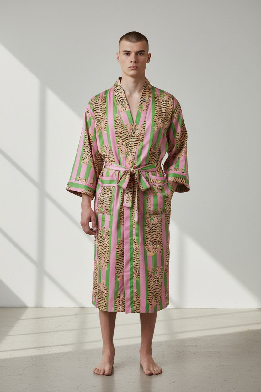 Jungle Kimono rosa e verde