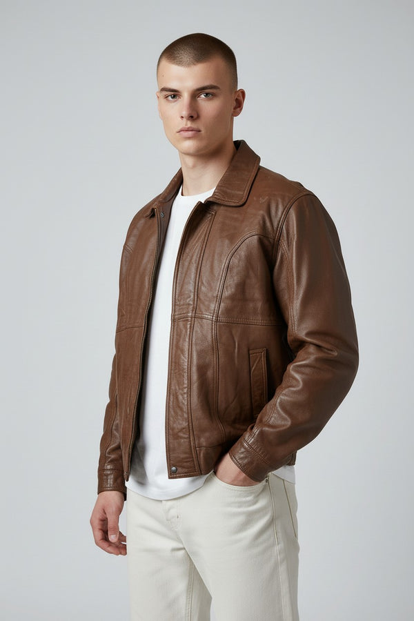 Brown vintage leather jacket